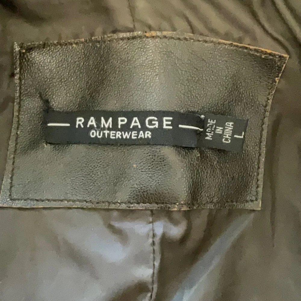 Rampage Dark Brown Faux Leather Blazer Jacket, Worn look, Large - Picture 5 of 9